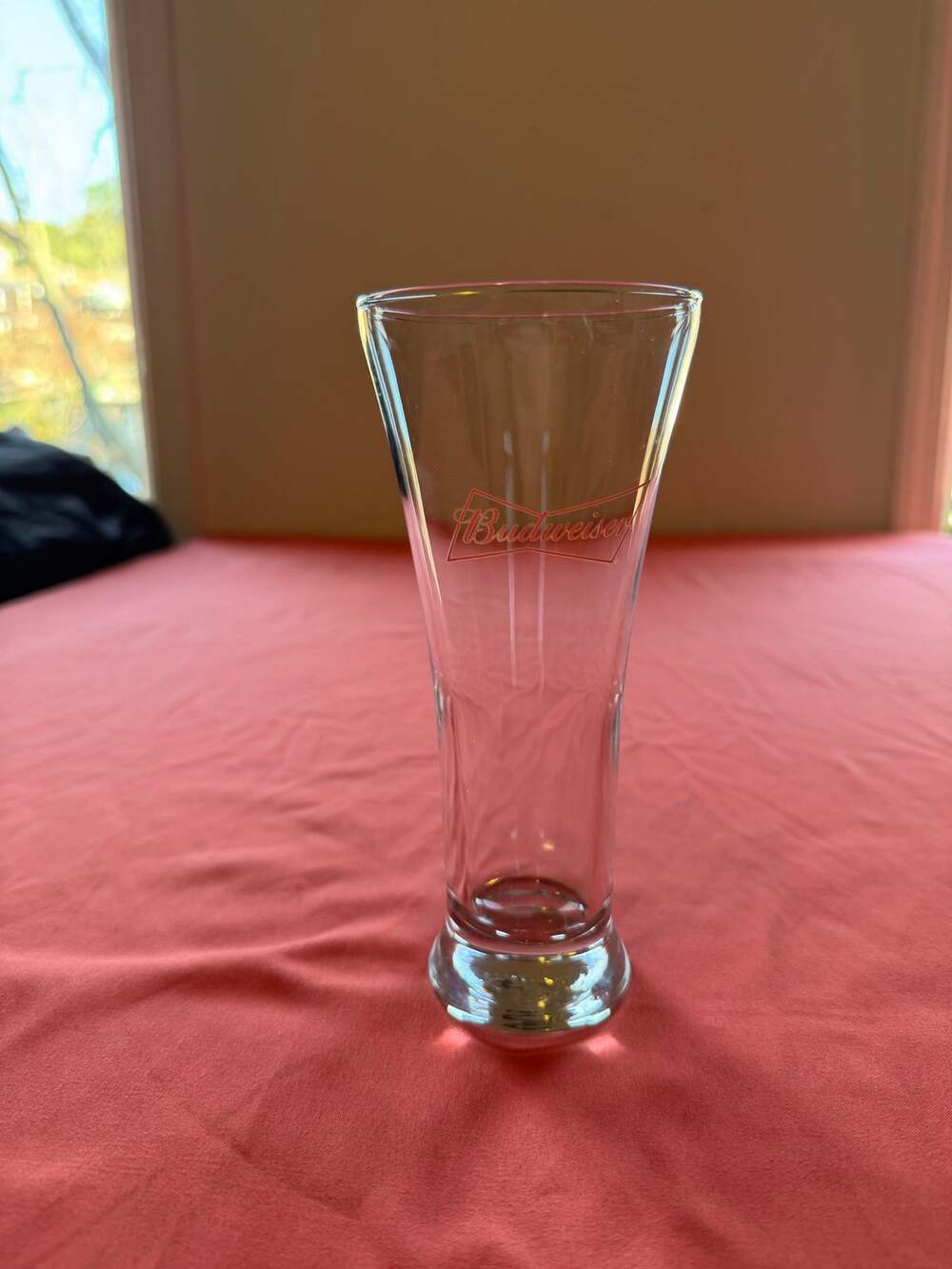 Vintage Budweiser Bowtie Logo 7" Pilsner Glass - Heavy Sham Base